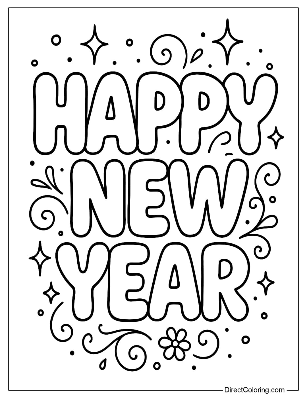 A coloring page of the word 