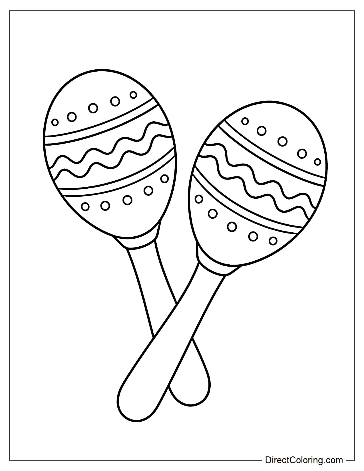 A pair of simple Mexican maracas placed diagonally across each other.