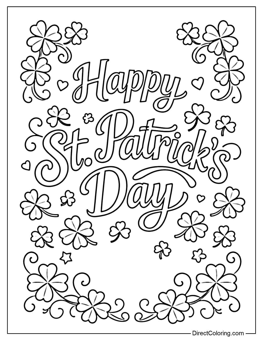 Coloring page of the words 