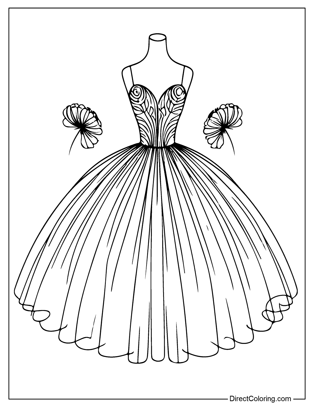 Strapless Dress Coloring Page