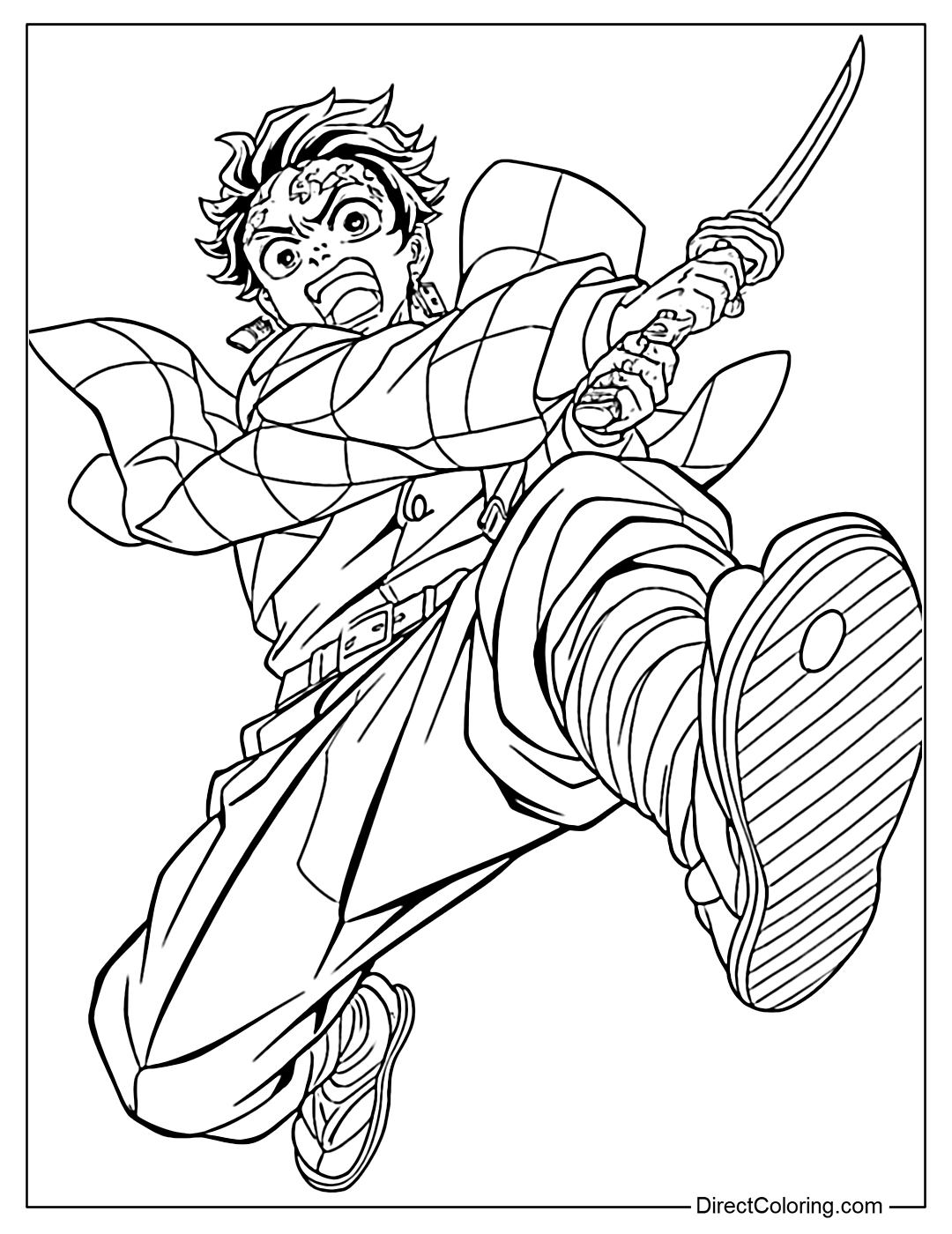 Tanjiro Kimetsu no Yaiba Infinity Castle Coloring