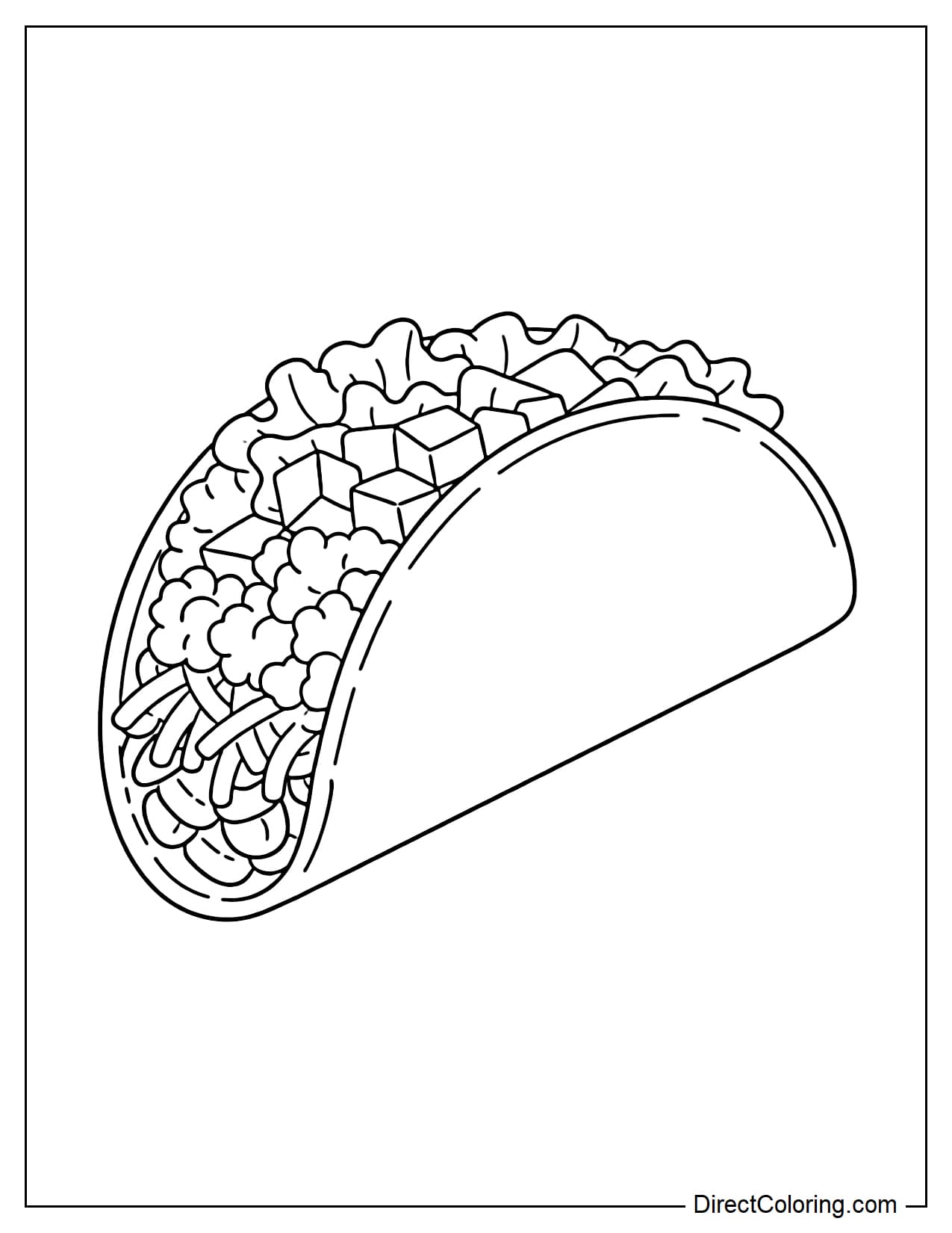 A simple taco with clearly defined fillings.