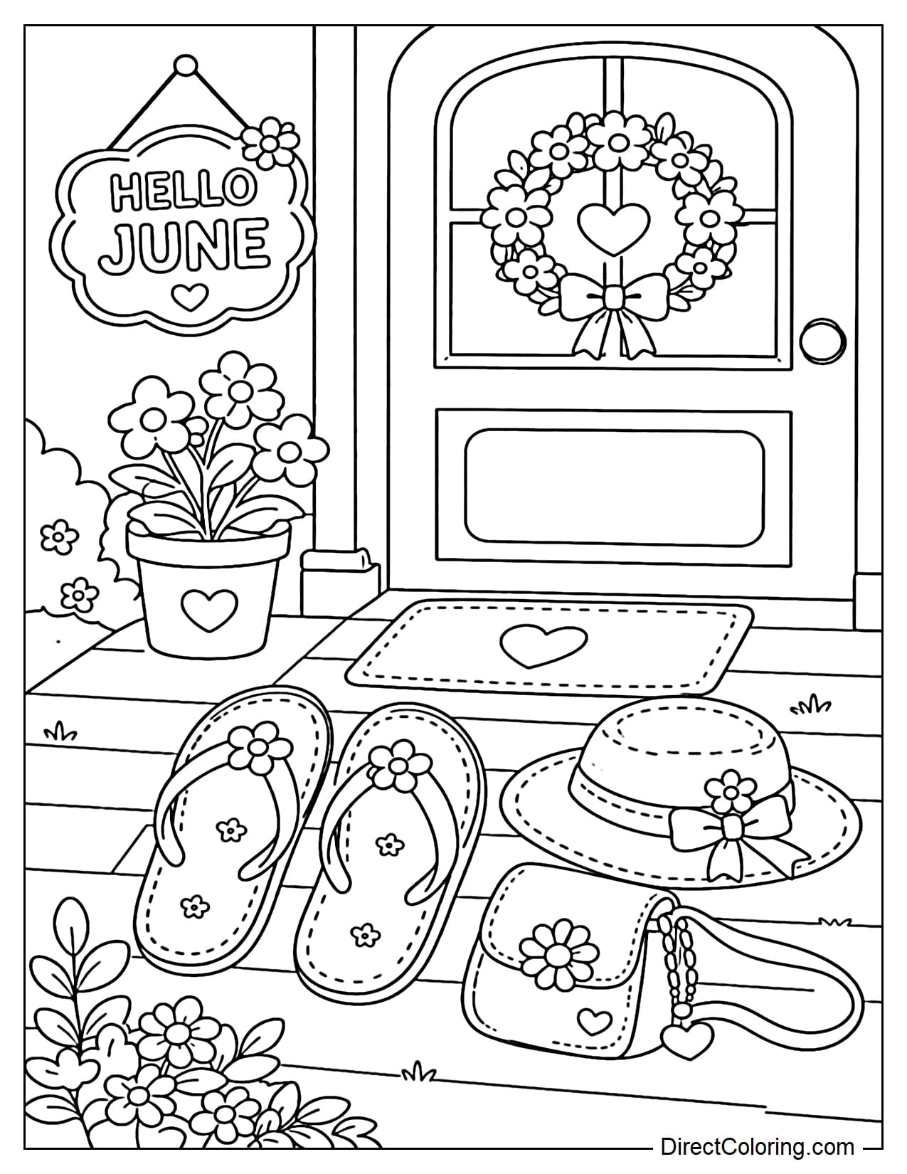 A June front door scene with a 