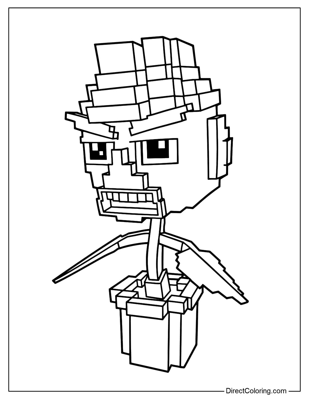 Coloring page for Tomade Torelli in the game Plants vs Brainrots Roblox.