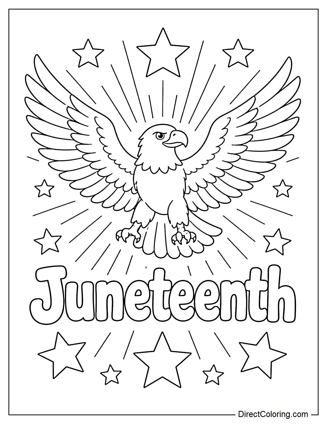An eagle with outstretched wings above the words 