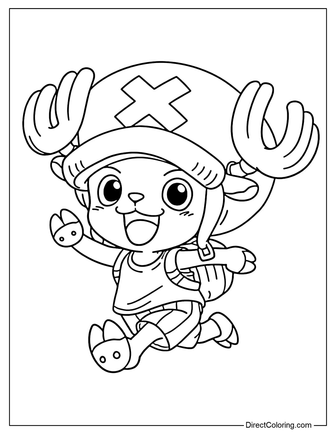 Chopper is running happily, in a simple pose.