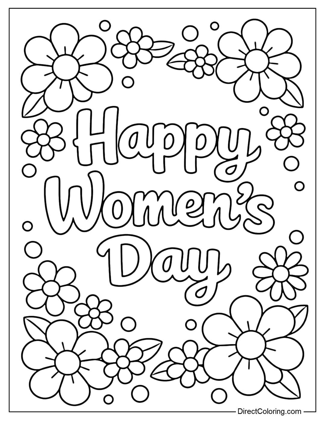 Coloring page with the words 