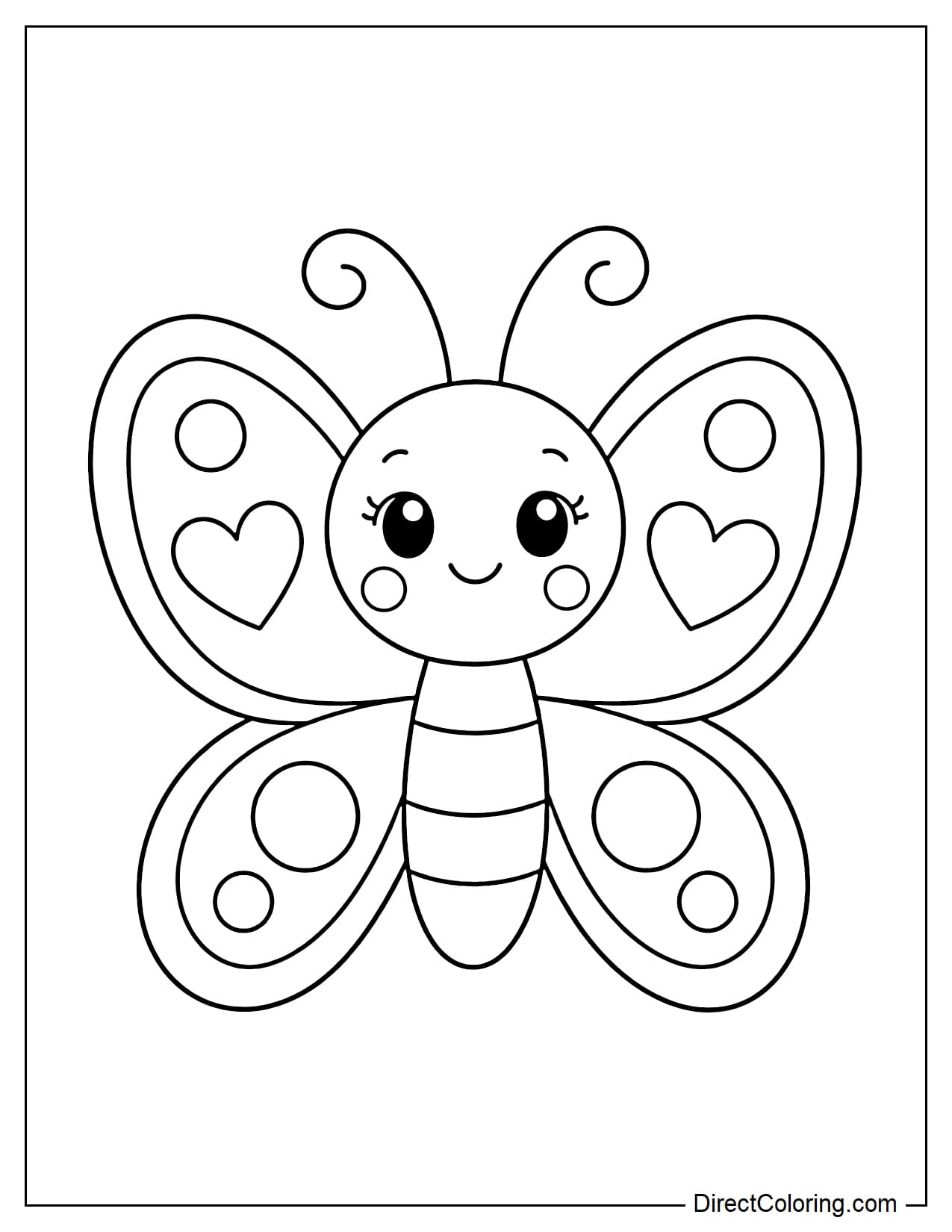 A cute butterfly with a smiling face.