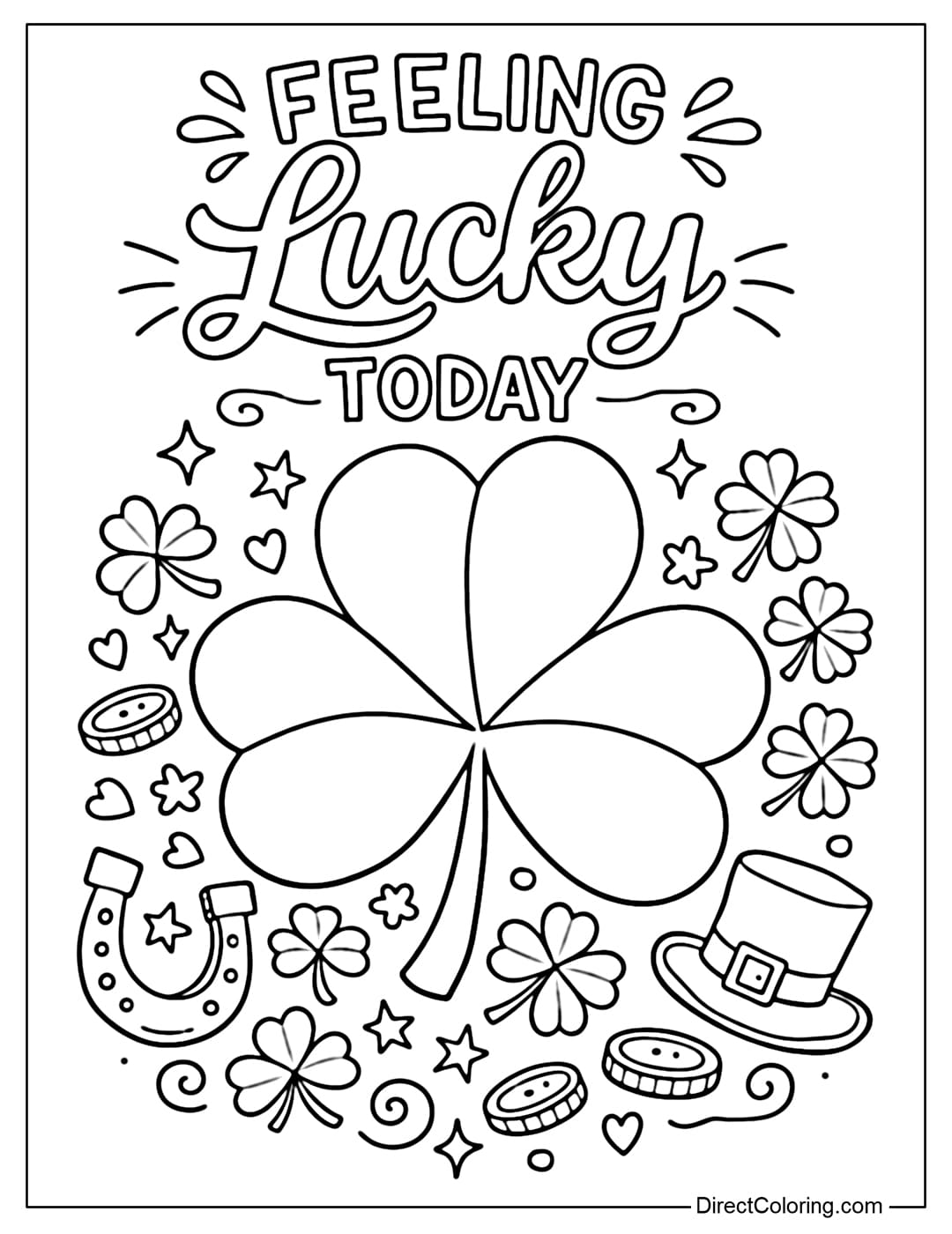 Coloring page of the words 