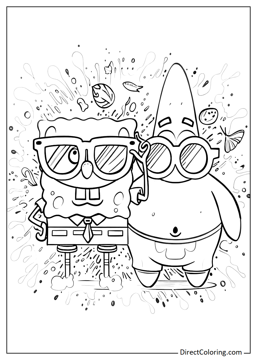 Patrick and SpongeBob having fun together