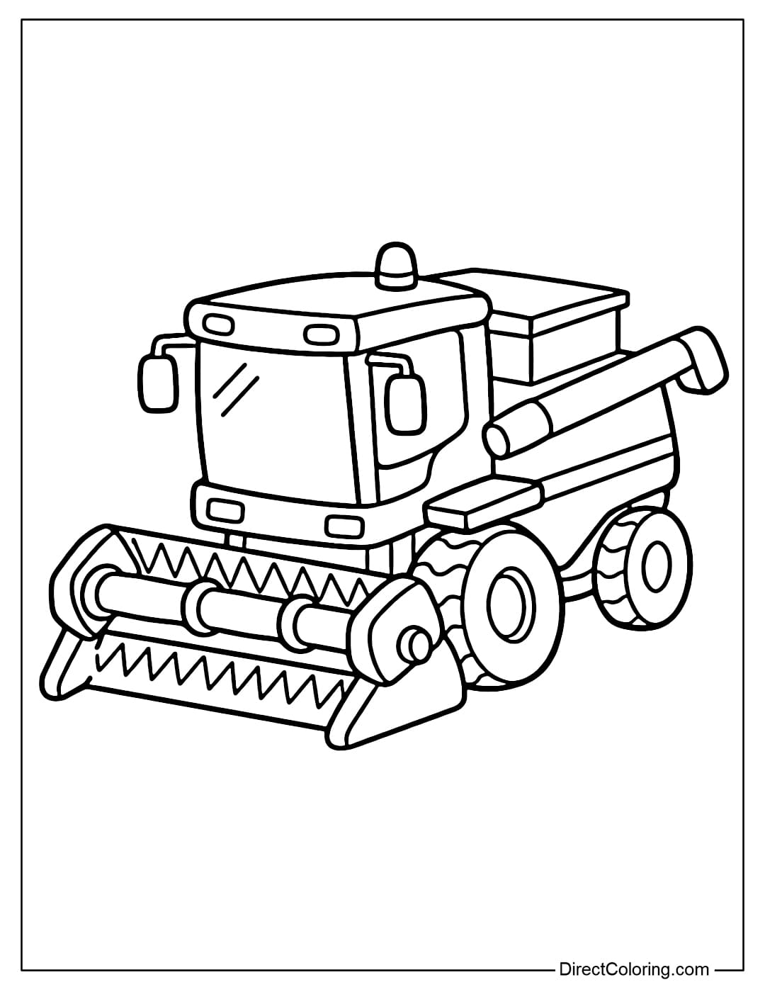 Coloring page of a harrow tool with large horizontal bars and a clear shape.