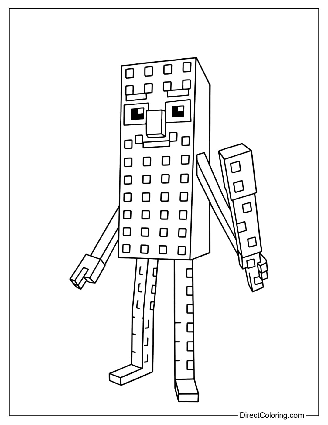 Tung Tung Tung Sahur Coloring Page in Steal a Brainrot Roblox Game.