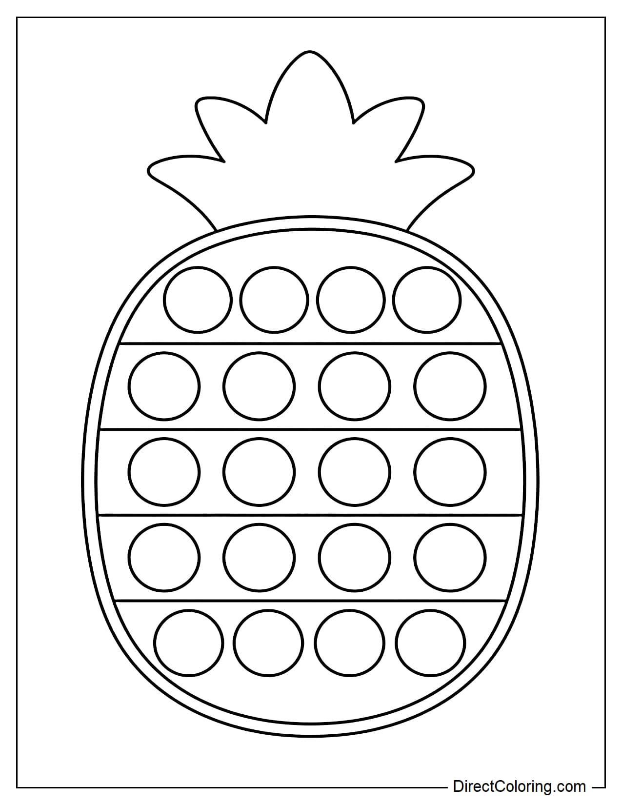 A pineapple-shaped pop-up with an oval body and the upper leaves simplified into large blocks, with round bubbles evenly arranged inside the body.