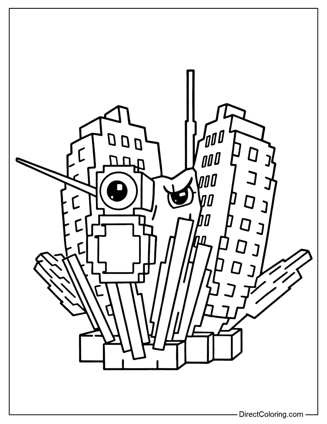 Avocado Assassino Coloring Page in Plants vs Brainrots Roblox.