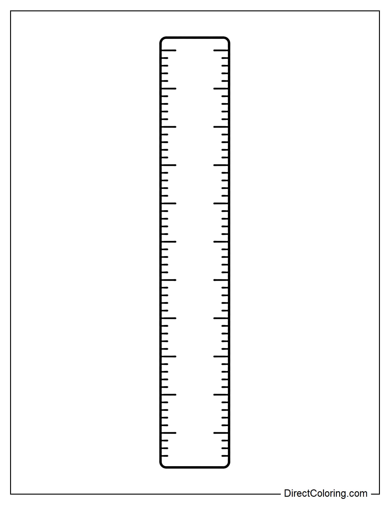 A simple, straight ruler with clear measurement markings.
