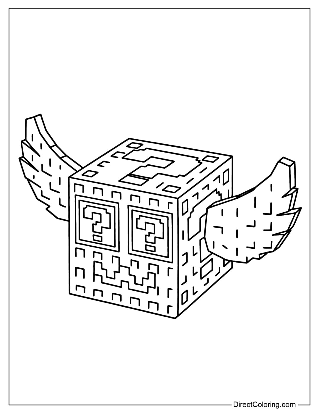 Brainrot God Lucky Block coloring page in the game Steal a Brainrot Roblox.