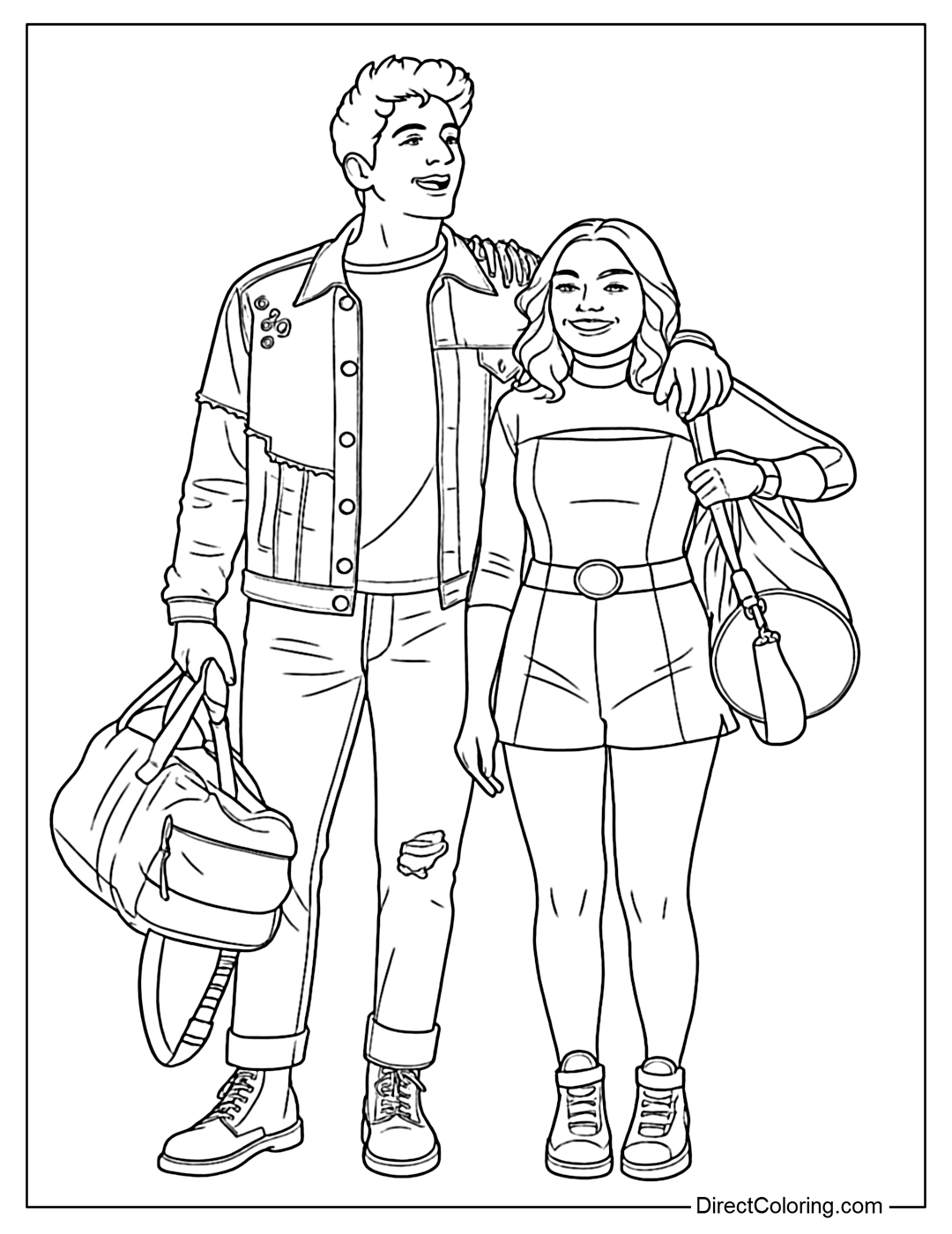 Disney Zombies Coloring Page Zed and Addison
