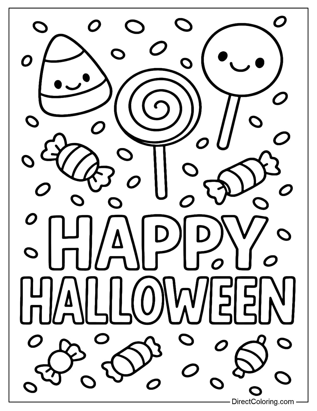 A coloring page of the words 