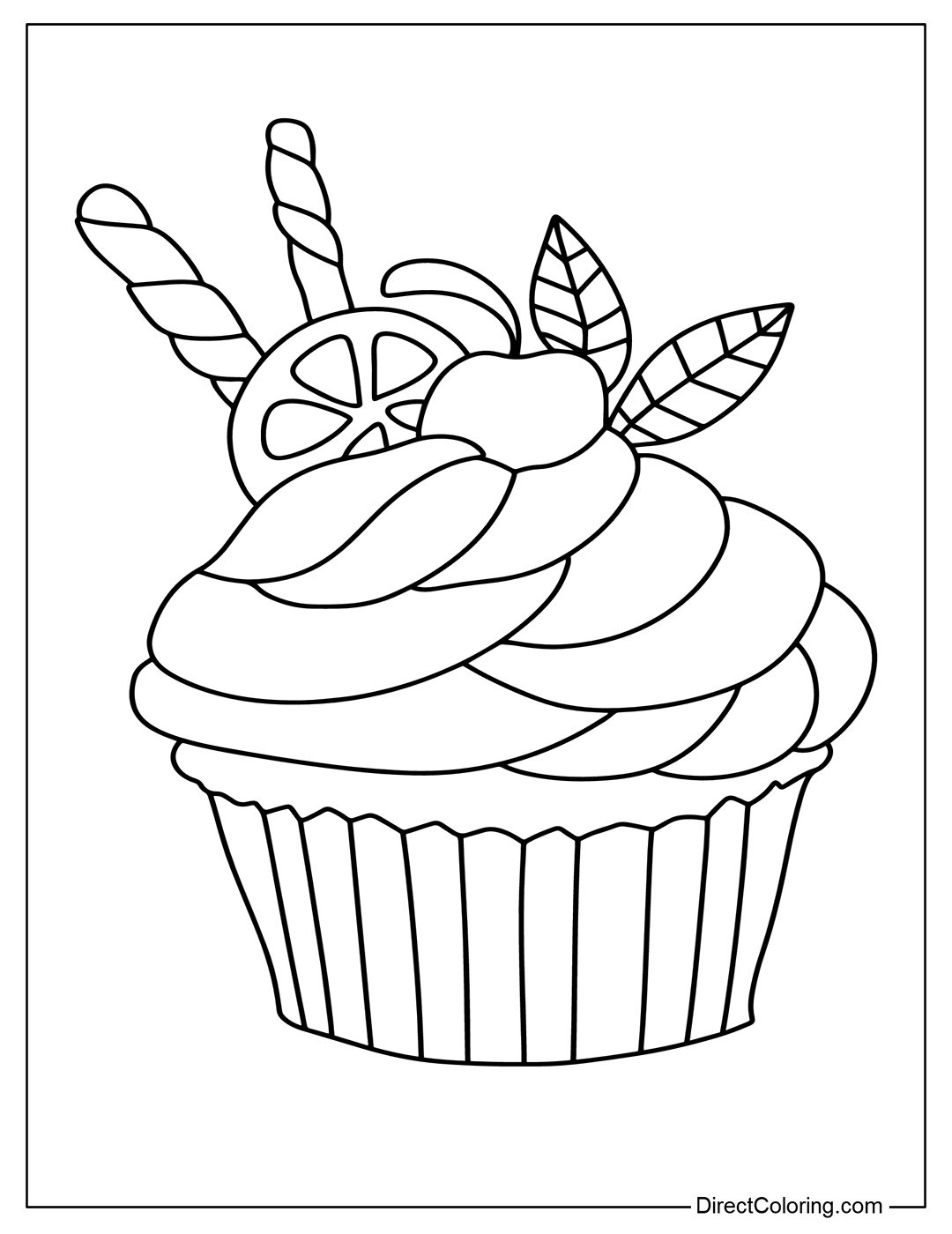 Simple Cupcake Color Page