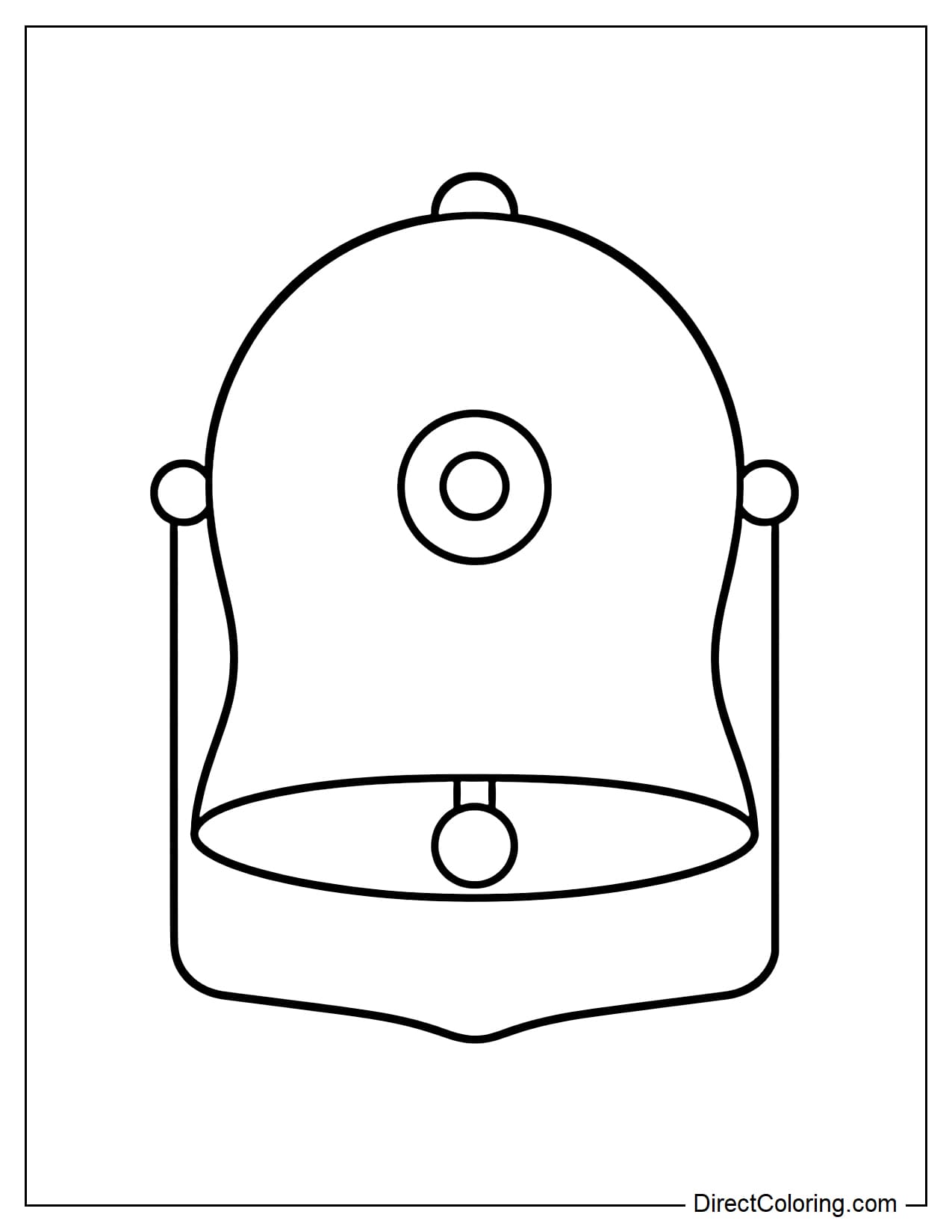 A simple school bell placed in the middle of the page.