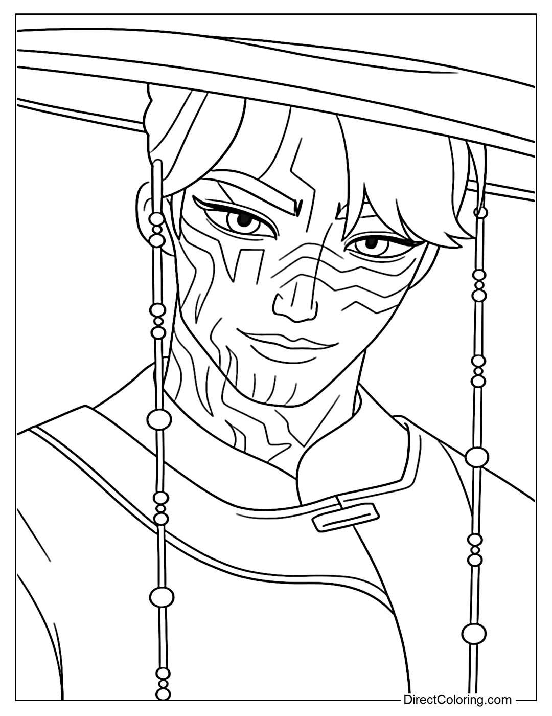 Demon Jinu Coloring Page KPop Demon Hunters