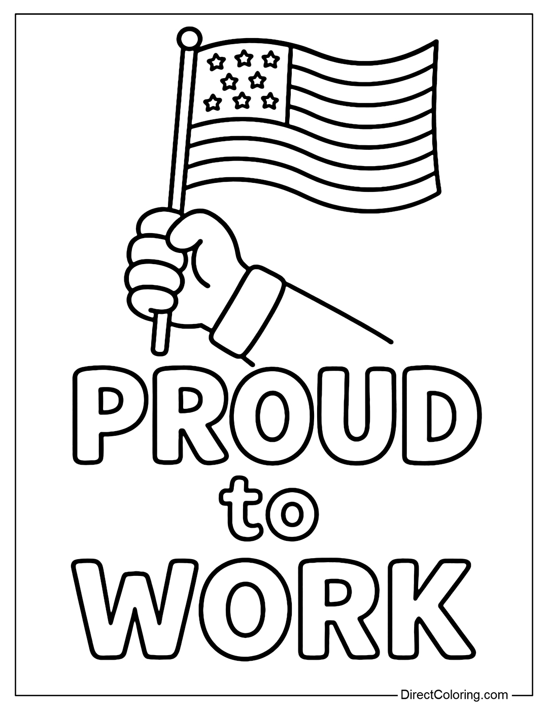 Coloring page with the slogan 