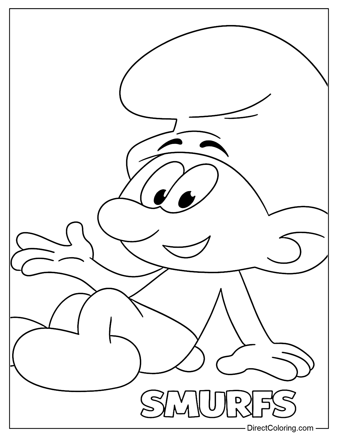 Free Smurfs Coloring Page