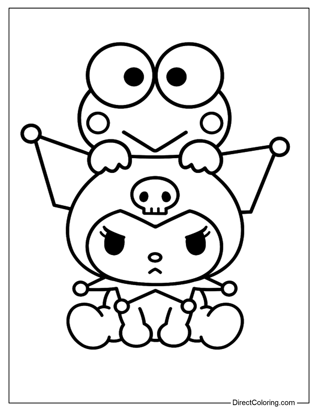 Keroppi and Kuromi Coloring Page