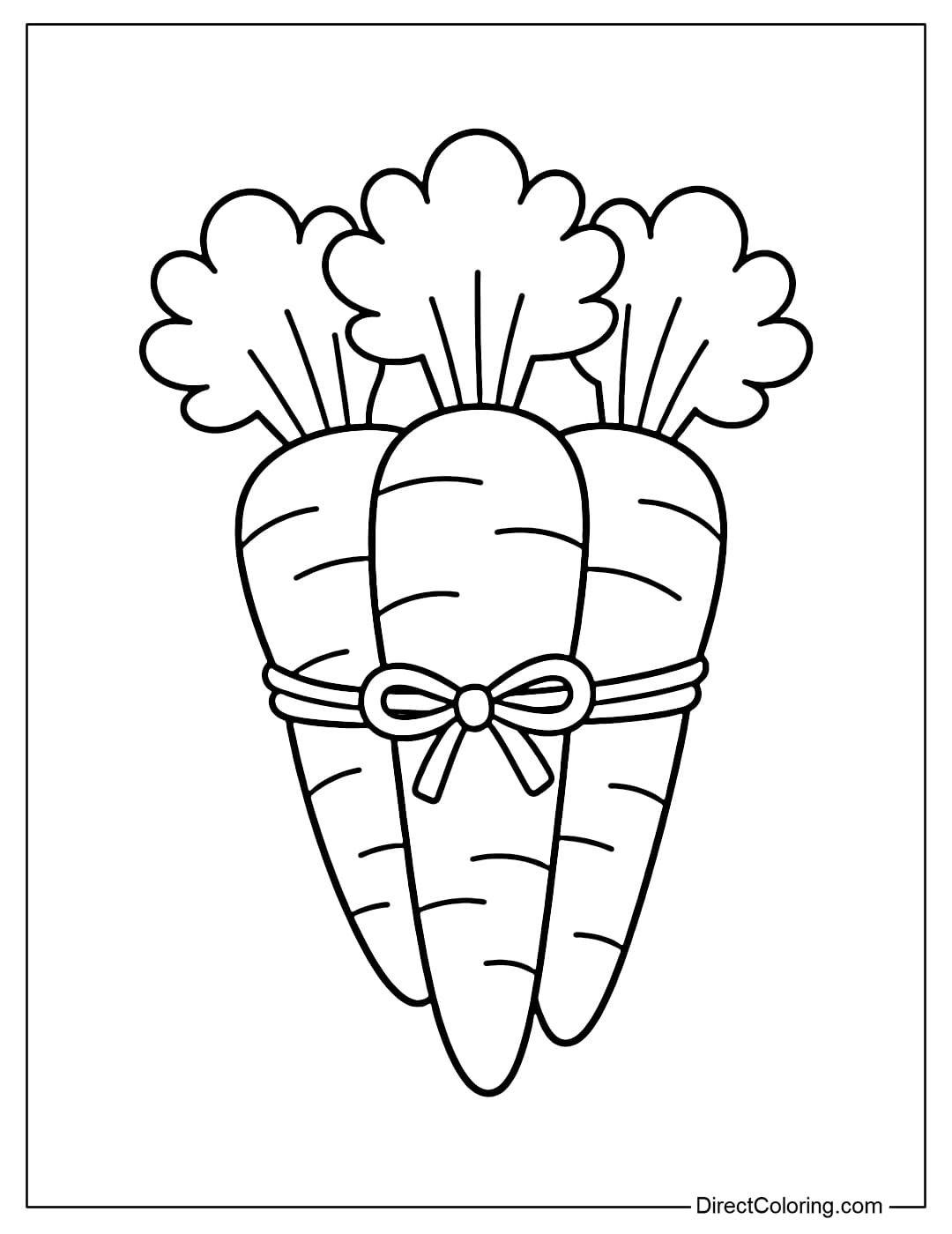 Three carrots tied together with a simple ribbon.