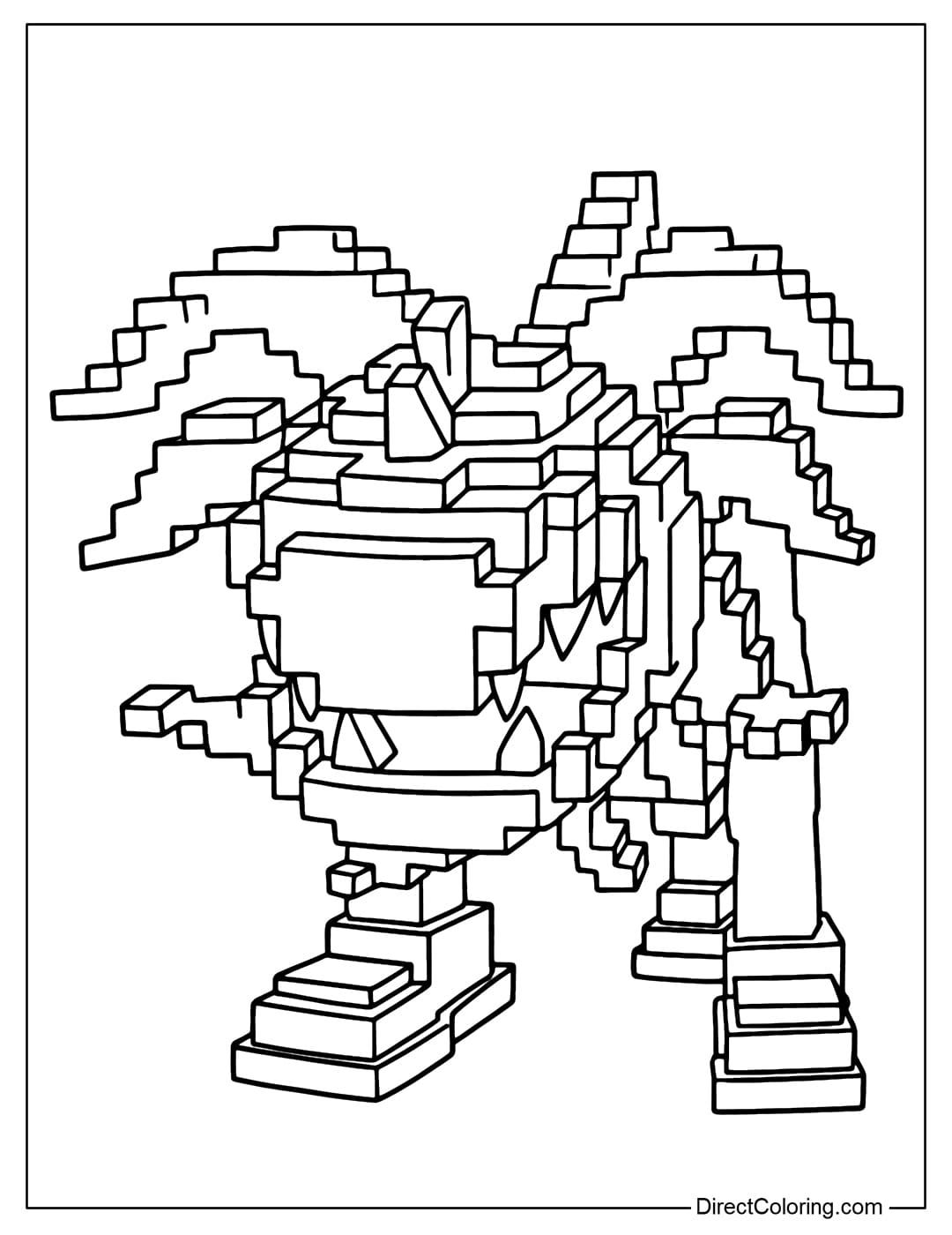 Coloring page for Carnivourita Tralalerita from the game Plants vs Brainrots Roblox.