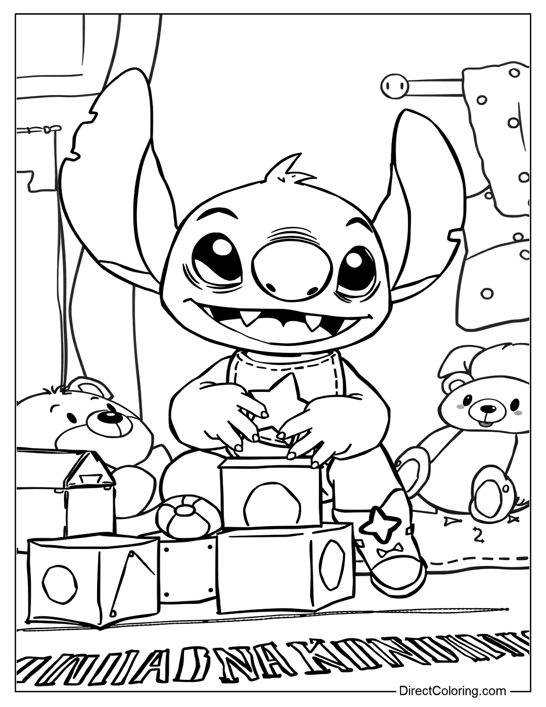 Cute Baby Stitch Coloring Page