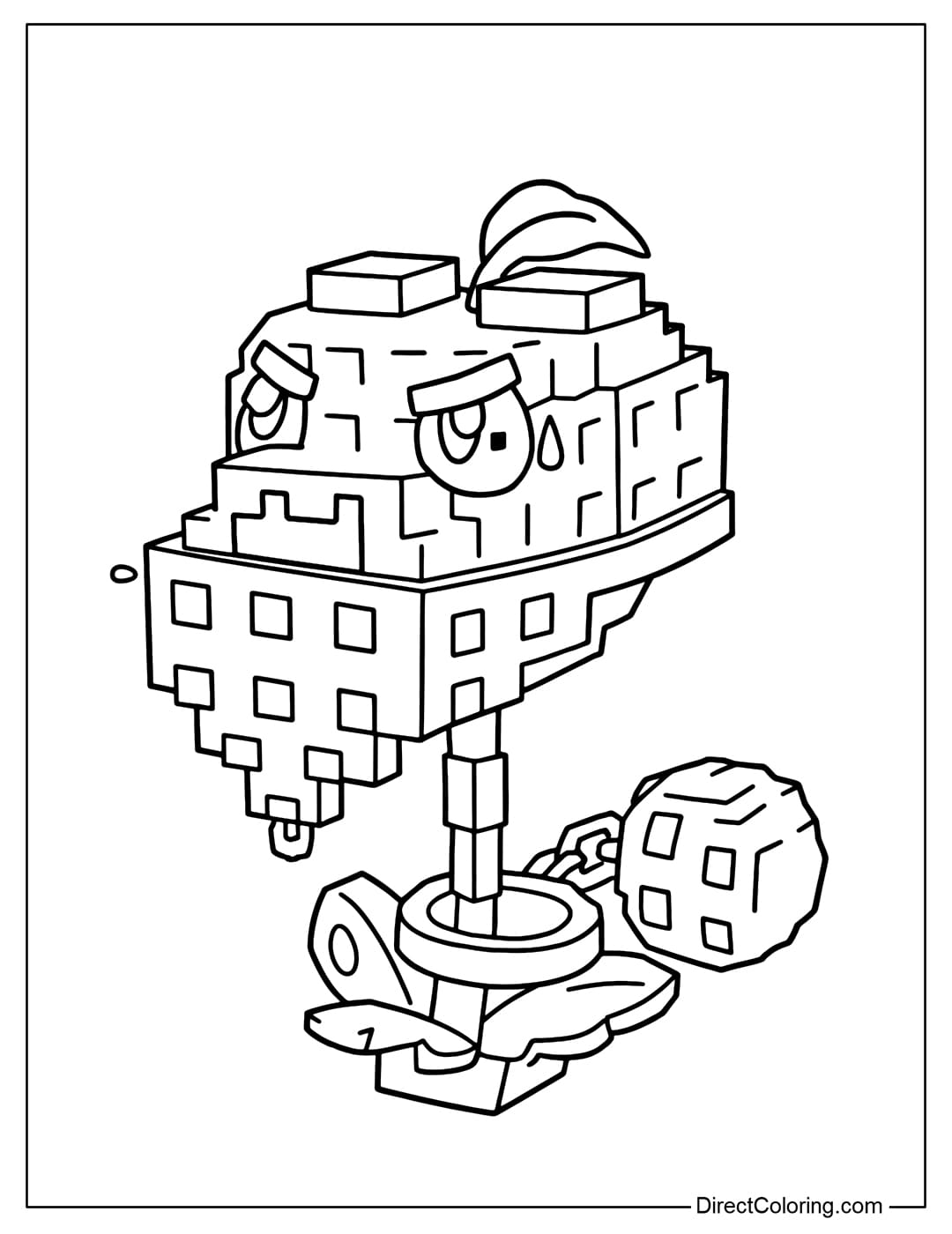 Coloring page for Don Fragola in the game Plants vs Brainrots Roblox.