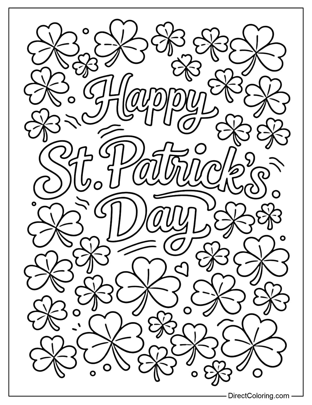 A coloring page of the words 