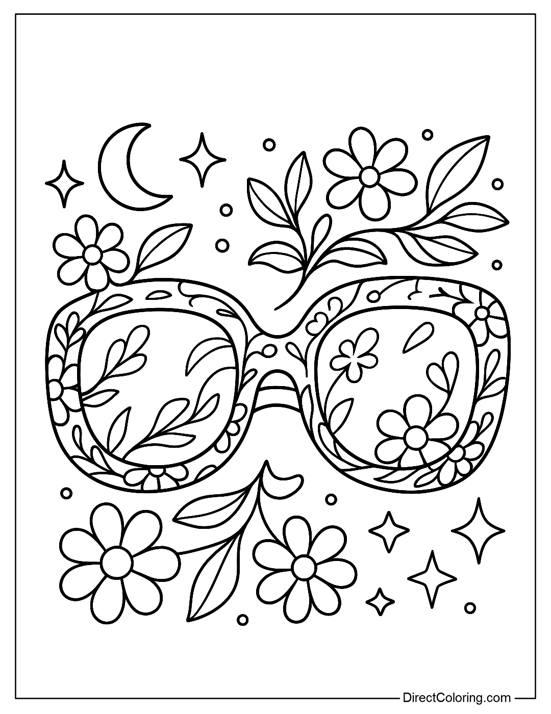 Beautiful Sunglasses Coloring Page
