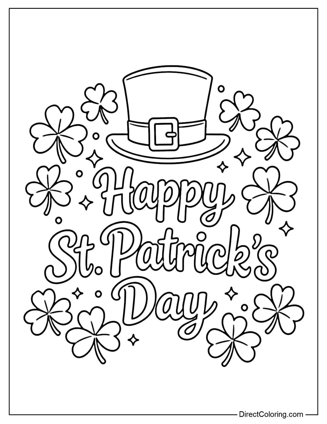 A coloring page for the words 