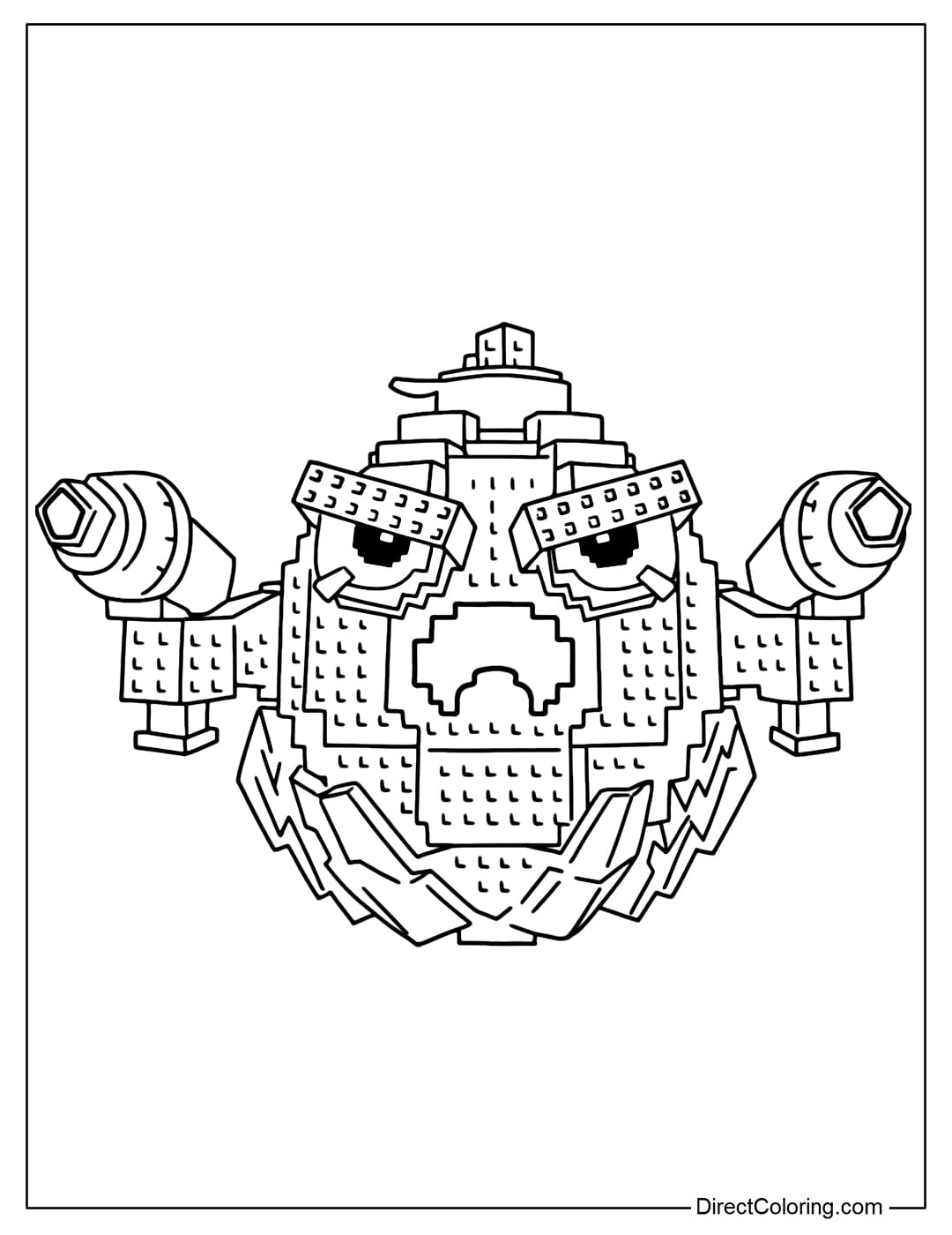 Coloring page for Gunion in the game Plants vs Brainrots Roblox.