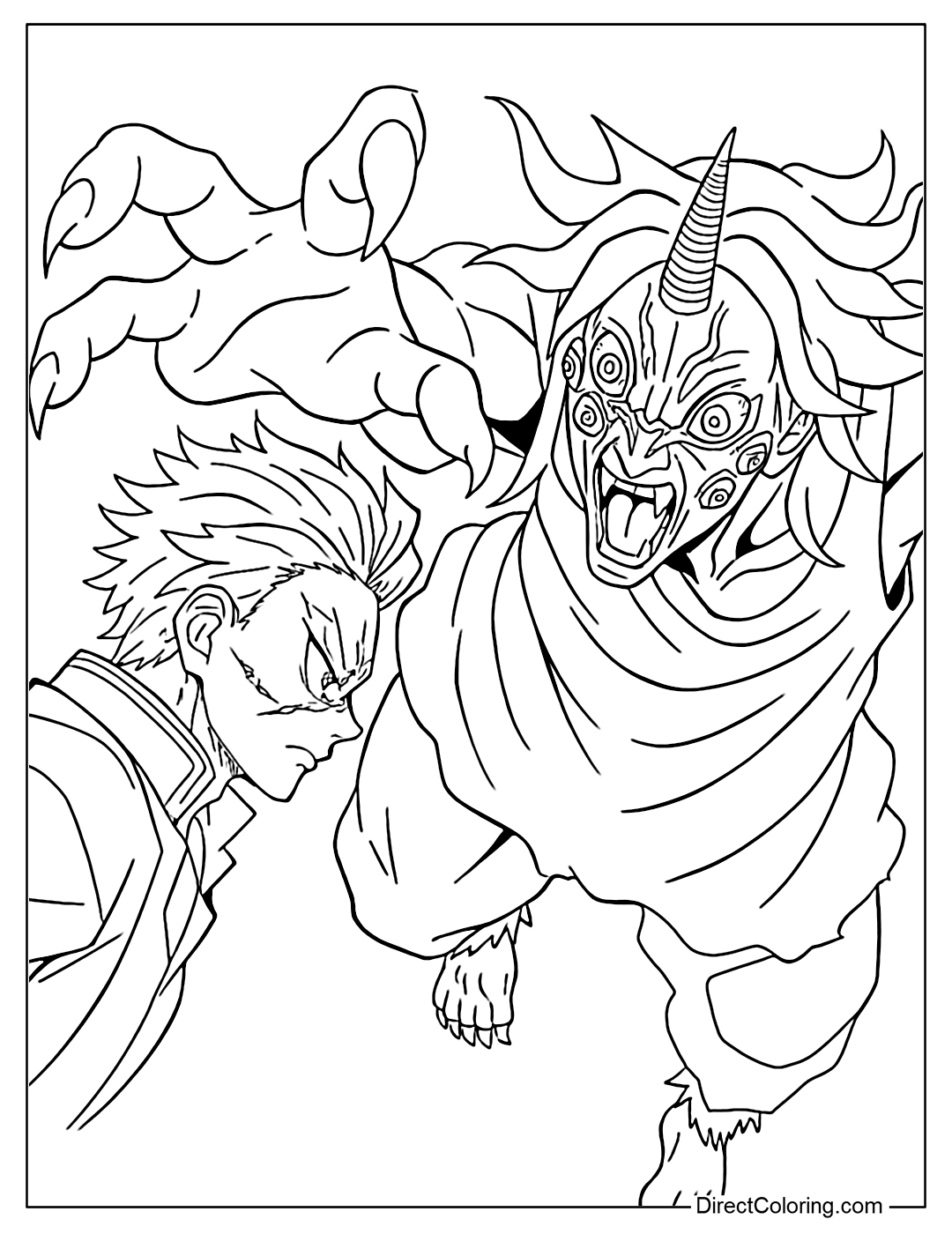 Kimetsu no Yaiba Infinity Castle Coloring Page