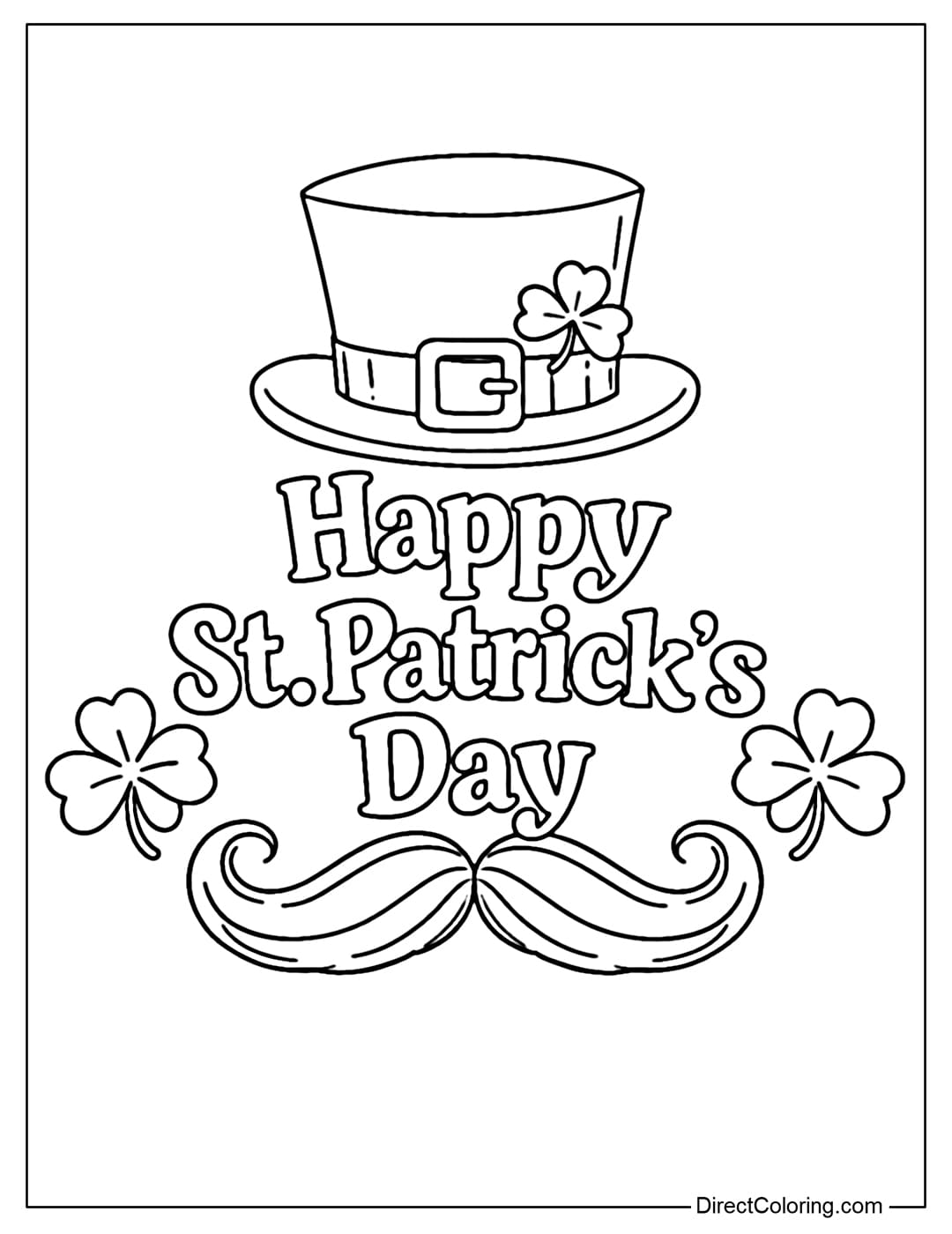 Coloring page with the large words 