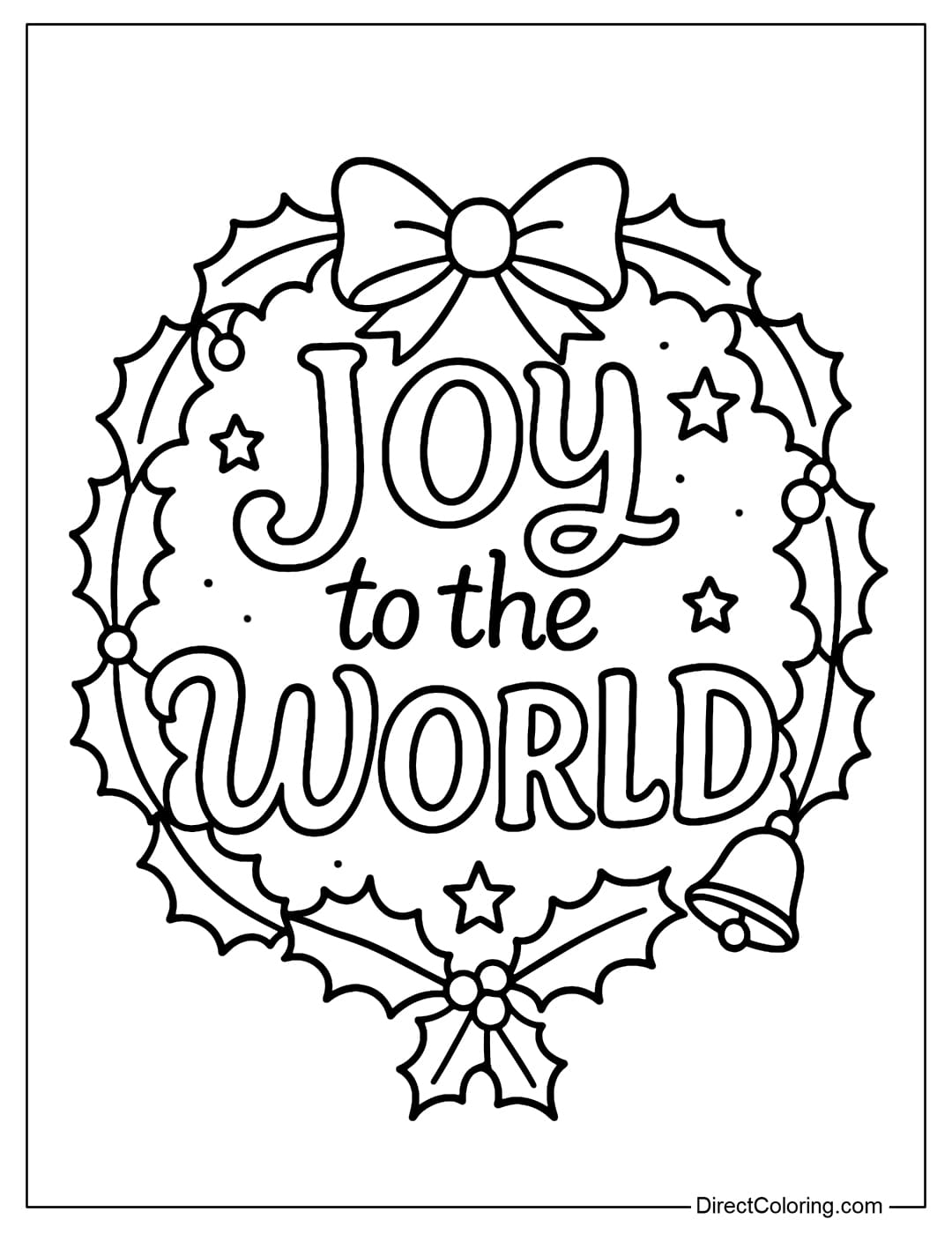Coloring page with the words 