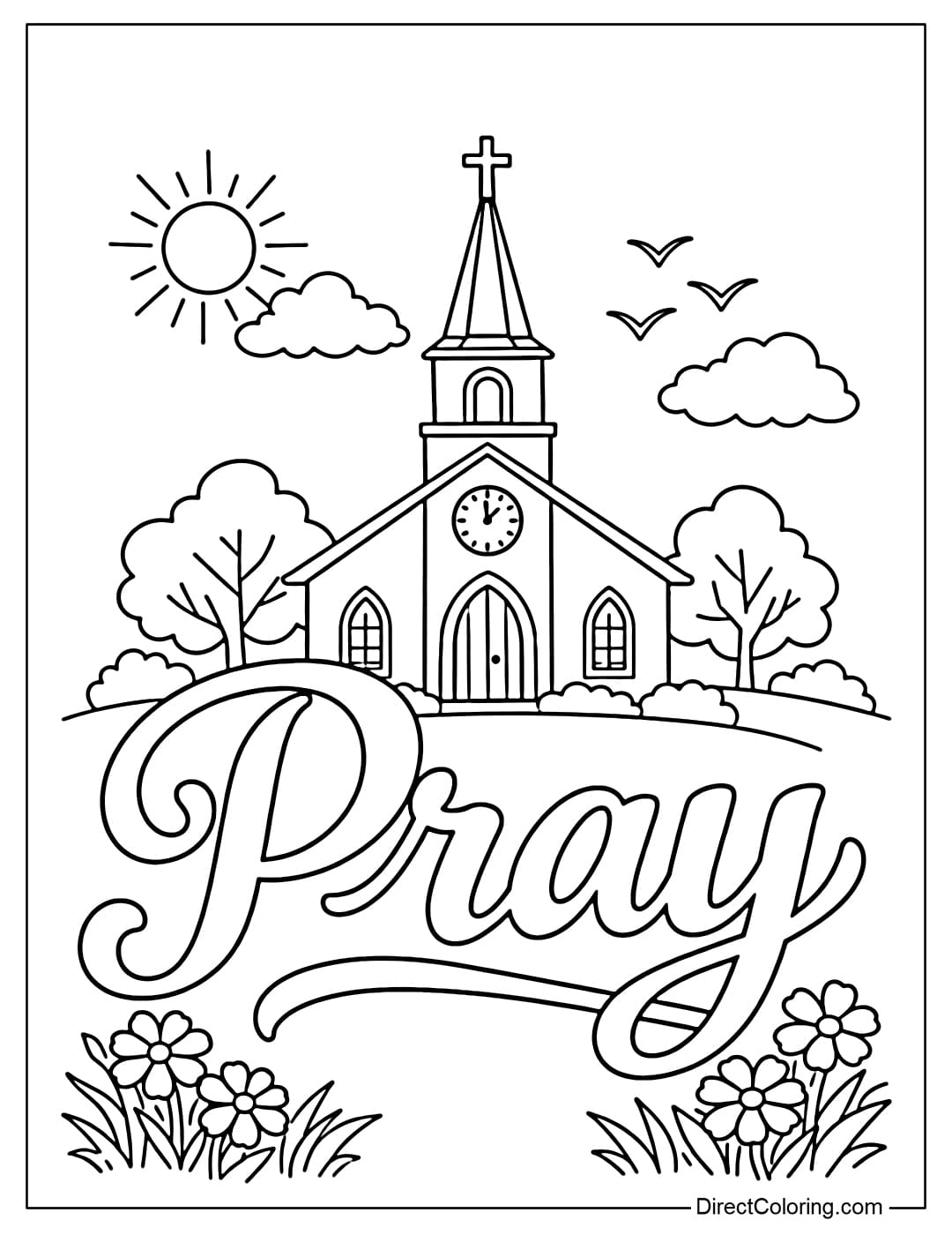 Coloring page for the word 