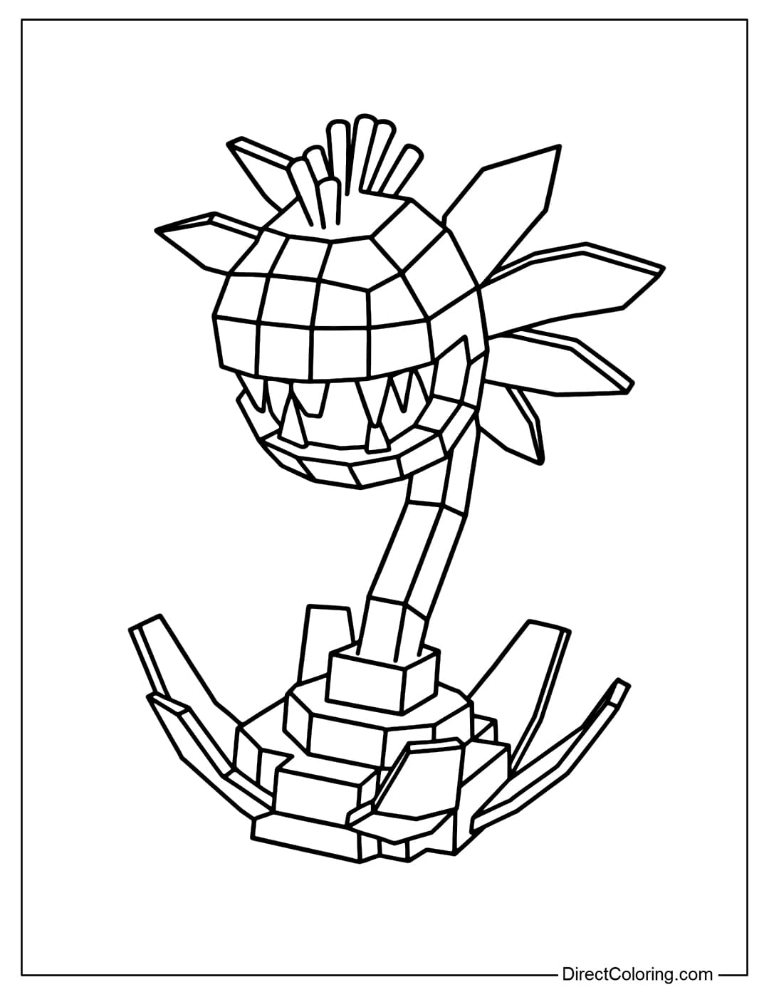 Carnivorous Plant coloring page in Plants vs Brainrots Roblox game.
