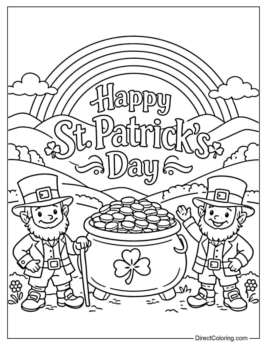 Coloring page with the words 