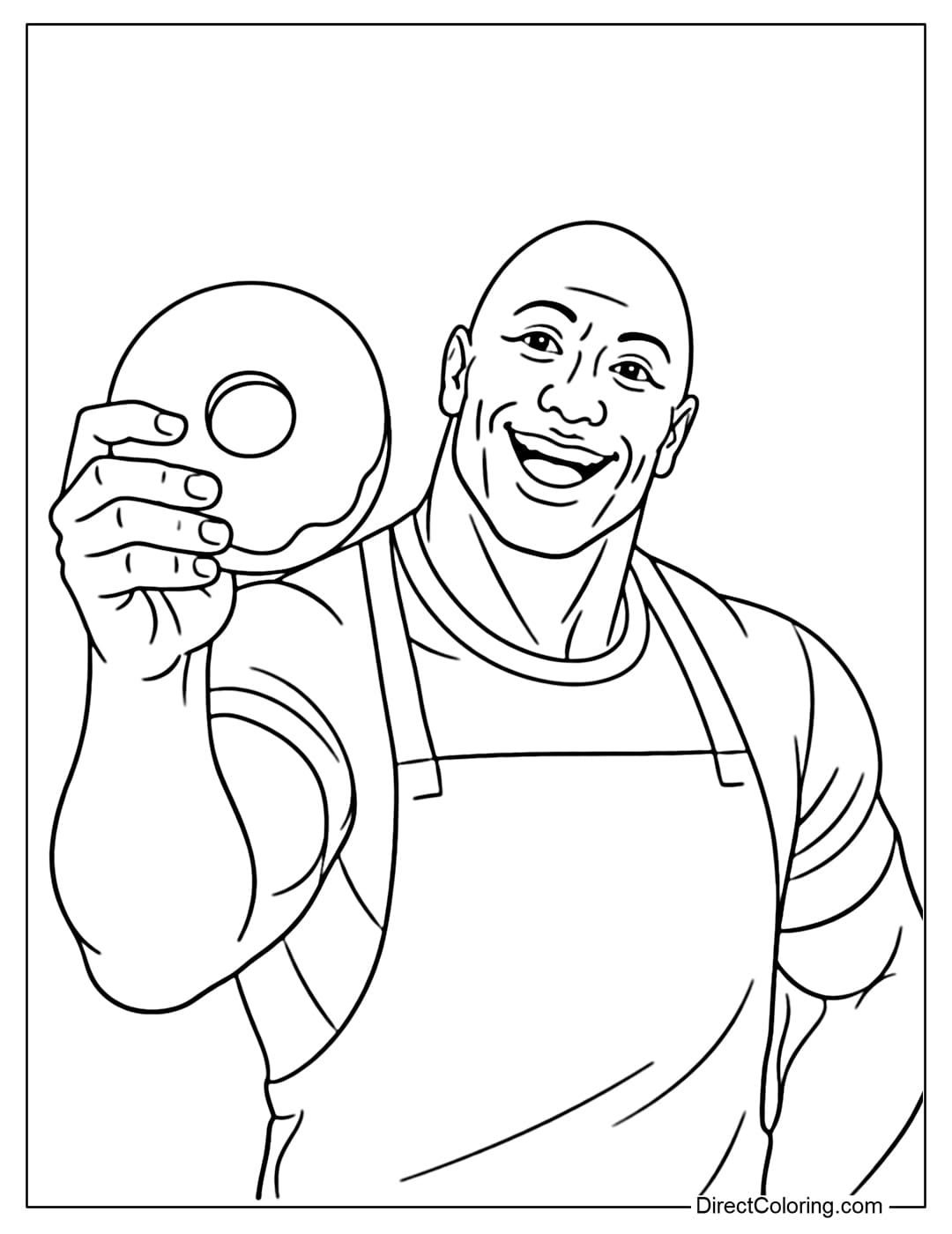 A coloring page of Dwayne 