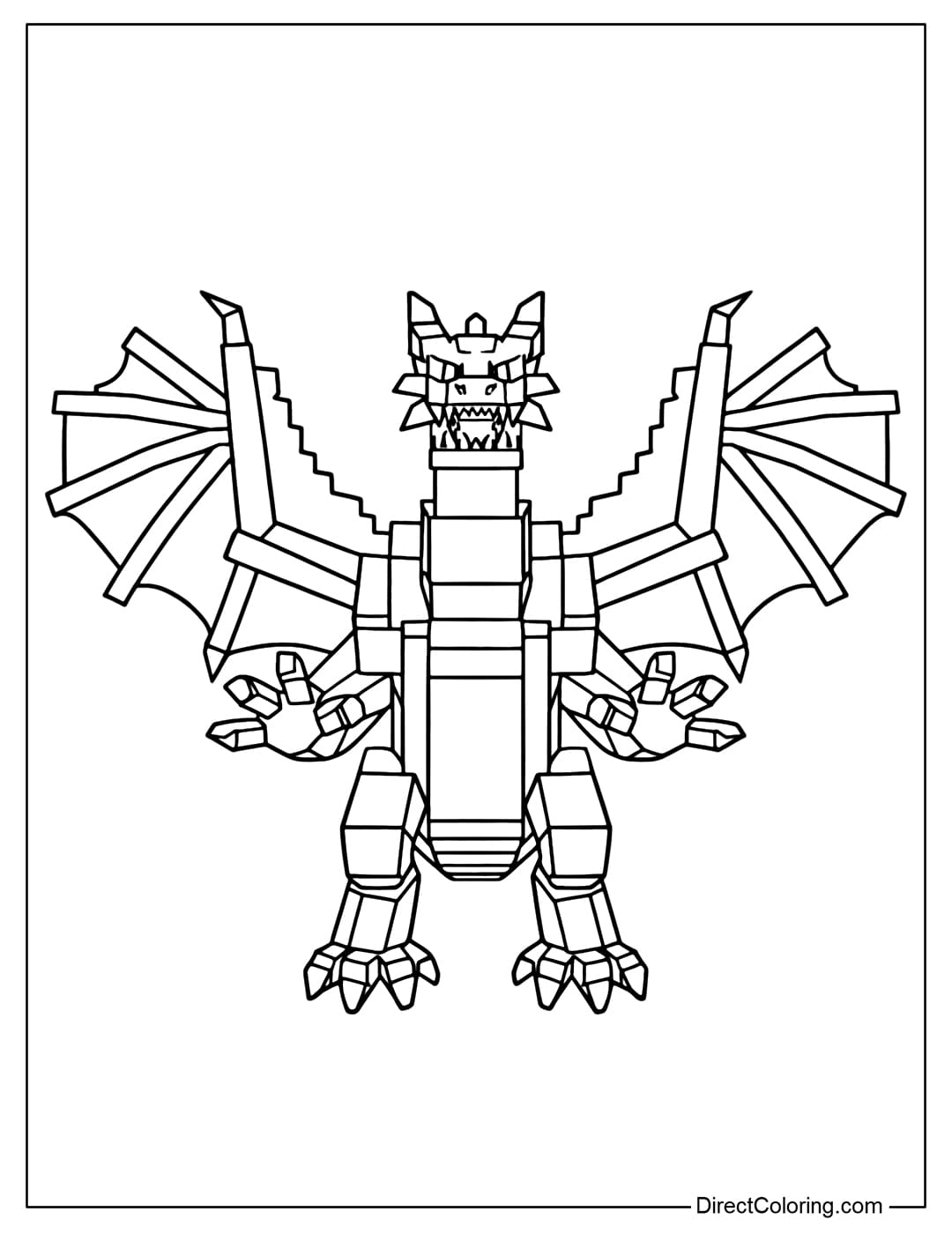 Dragon Cannelloni Coloring Page from Steal a Brainrot Roblox game in the LEGO training area.