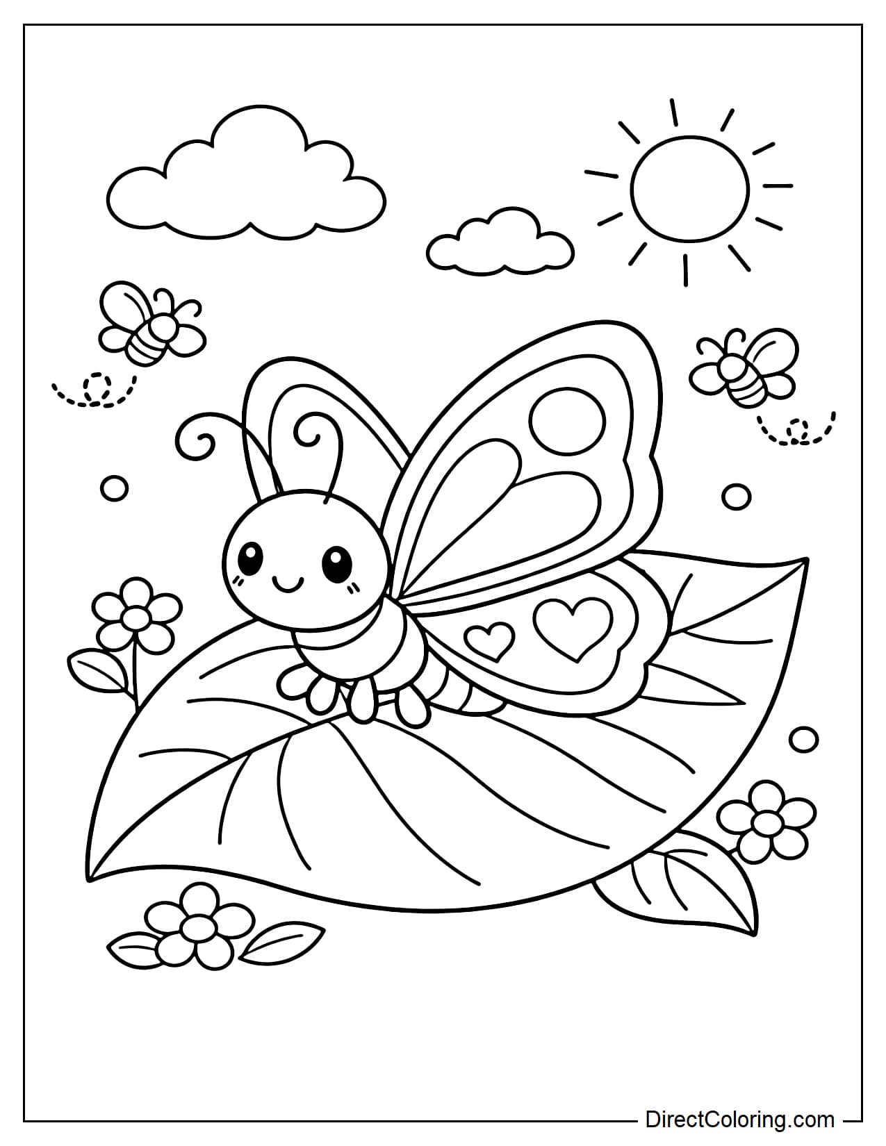 A butterfly perched on a large leaf.