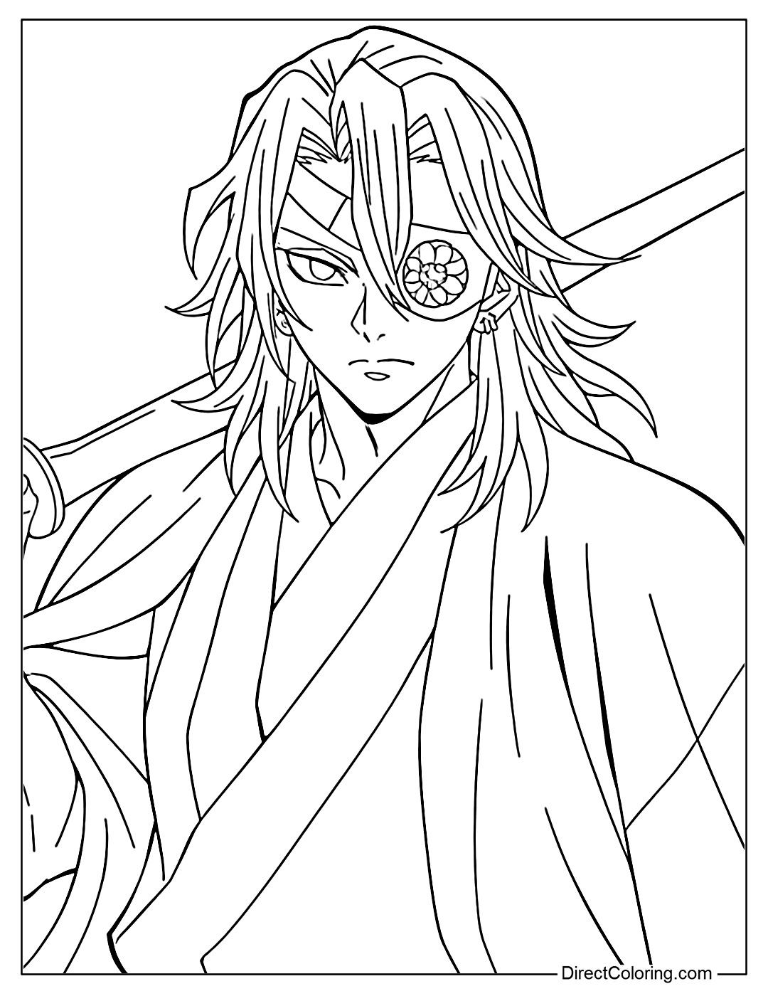 Tengen Demon Slayer Infinity Castle Coloring Page