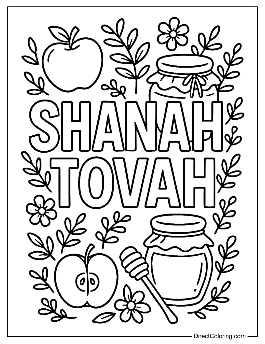 Coloring page of the words 