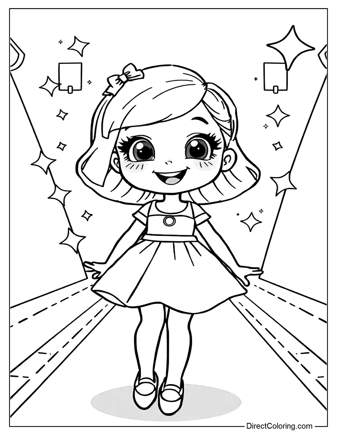Fashion Dress Show Coloring Sheet