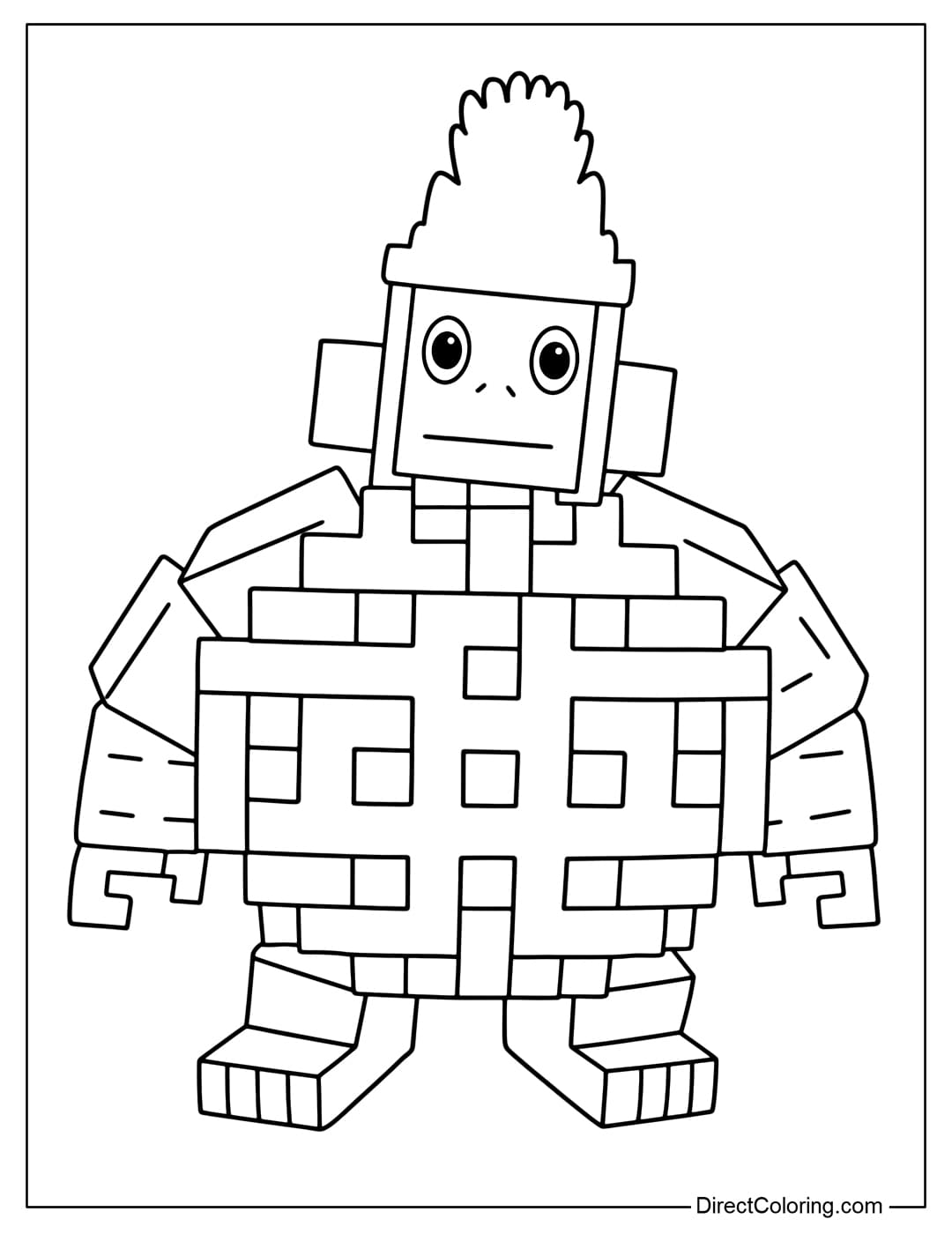 Orangutini Ananassini Coloring Page in Plants vs Brainrots Roblox.