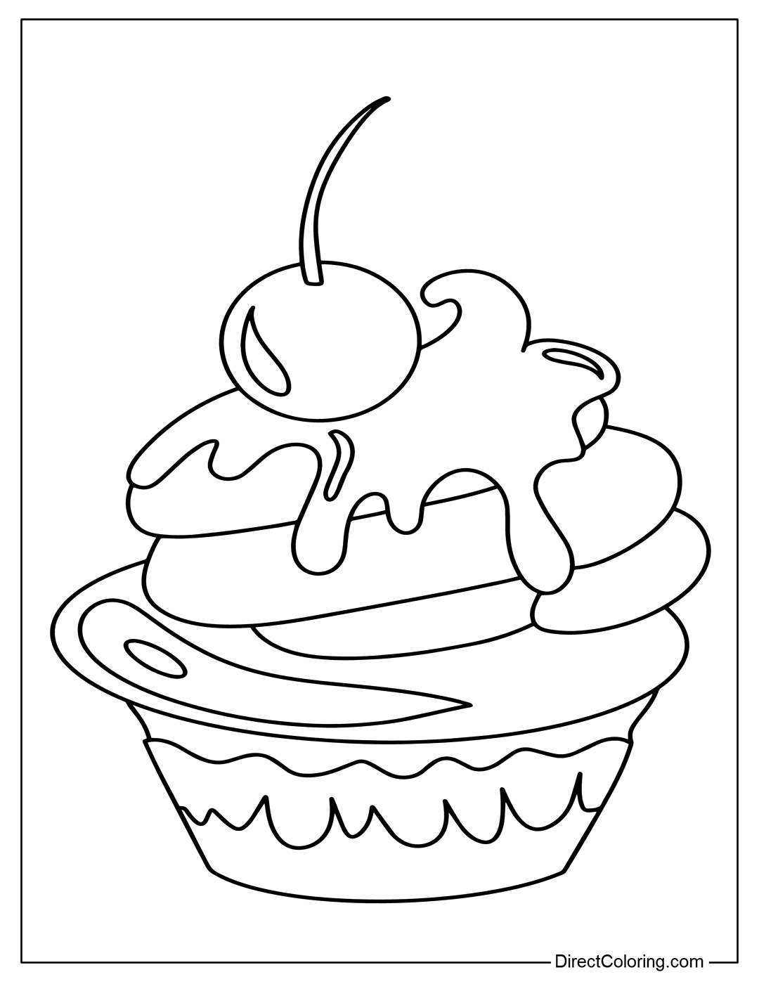 Free Coloring Page Of Cupcake